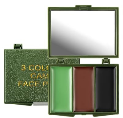 Pintura Facial de Camuflaje, 3 Colors Piezas de Pintura Facial de Camuflaje, Face Cream Blush, Ideal para Actividades al aire Libre y para Aplicar Maquillaje Face, Resistente al agua, Unisex