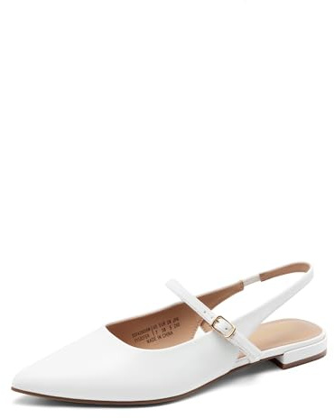 DREAM PAIRS Dam slingback klänning spetsig tå platta skor balett Mary Jane, platta skor med spänne rem låg klack uppklädda skor