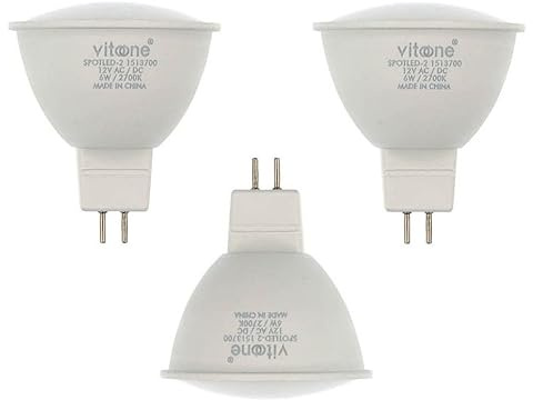 WEB world electronic business Set 3 pezzi - Lampadina LED GU5.3 MR16 6W 528 Lumen 6400K Luce Fredda 12V DC