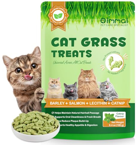 Cat Grass Treats, Cat Treats for Indoor Cats, Freeze Dried Cat Treats 180g