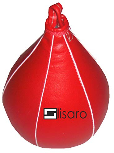 Lisaro Speed Ball, boxningslampa, punchingboll slaglampa konstläder PU, Speed Ball röd – 34 x 21 cm