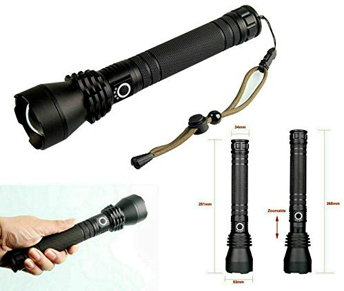 Torcia 80000W RICARIBILE A LED CREE CON zoom doppia batteria BL X82 P50