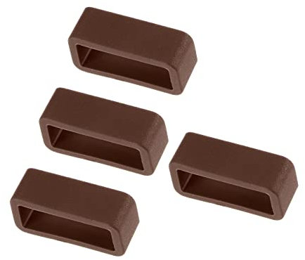 Kozelo 4uds Reloj Banda Bucle - [20mm Ancho] Caucho Reloj Soporte para Reloj Banda Guardián Reparación Reemplazo Uso, Marrón, Silicona
