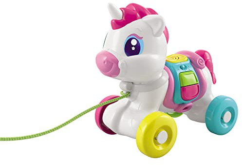 Clementoni - 17813 - Pull Along Unicorn - Early Development & Activity Toys, First Steps, Animal Push And Pull Toy, Walker Toy, Learning Toys, Toddler 10 Months, Early Years, Infant Toy, Made In Italy