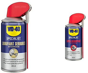 WD-40 Specialist • Lubrifiant Serrures • Spray Double Position • Anticorrosion & • Super Dégrippant • Spray Double Position • Efficacité Immédiate • Dégrippe rapidement et facilement