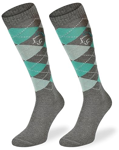 SKIETY Ropa Ecuestre Mujeres y Hombres - Calcetines hasta la Rodilla para Mujeres y Hombres - Calcetines de Equitación Ecuestre Mujeres y Hombres - Calcetines de Algodón para Caballos