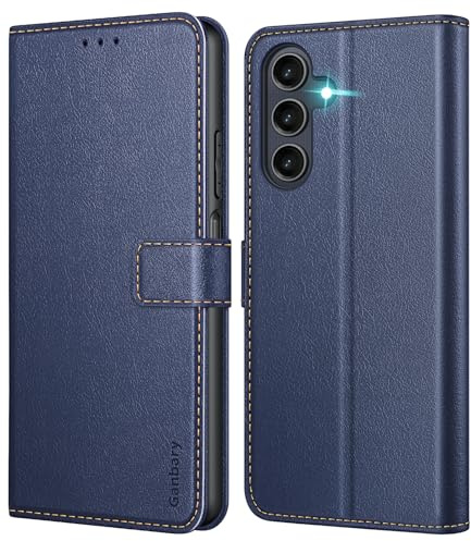 Ganbary Funda Compatible con Samsung Galaxy A25 5G, Funda Tapa Libro Movil Carcasa PU Cuero Funda para Samsung Galaxy A25 5G [Protección Completa] [Ranura Tarjeta][Función Soporte], Azul