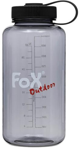 Fox Outdoor Trinkflasche, Weithals, Tritan, grau, 1 l