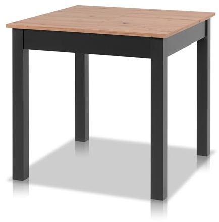 smart Esstisch 80x80 cm Asteiche, Küchentisch ausziehbar bis 120 cm, Esszimmertisch aus Holzwerkstoff inkl. erweiterbare Auszugsplatte, moderner Tisch für bis zu 6 Personen
