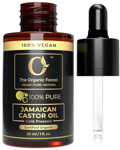 Jamaican Black Castor Oil - Organic Cold Pressed for Hair Growth & Scalp Nourishing, Deep Moisturizing for Body, Skin, Nail, Cuticle, Eyelash, Eyebrow, Beard & Shaving