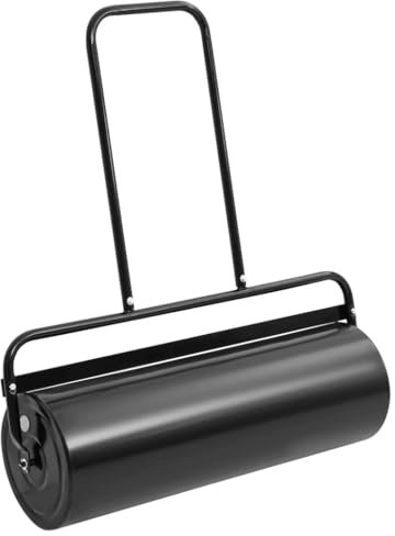 Furniture Select-Garden - Rodillo para césped con mango negro 63 L, hierro y acero