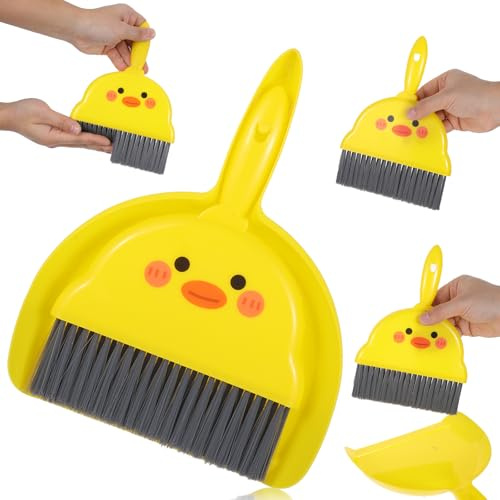 TIESOME Mini Dustpan and Brush Set, Portable Broom and Dustpan Cleaning Set Dining Table Crumb Sweeper Cleaning Tools with Soft Bristles Sweeper Dust Pan for Home, Office, Car Camping Table Top Brush