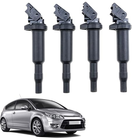 4 Pezzi Bobine di Accensione Compatibili per Citroen C3 C4 C5 DS3, per Mini R55 R56 R57 R58 R59 R60, per Peugeot 207 CC 2008 Sostituisce# UF592, UF571, 221504470, 12137551049, 12137562744, 12137571643