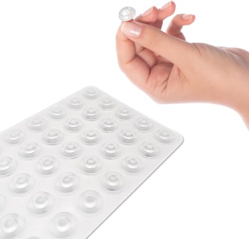 Self-Adhesive Cabinet Door Bumpers – Clear Silicone Pads for Quiet Closing, Furniture & Wall Protection – Strong Stick-On Rubber Dots for Cabinets, Drawers & Home Decor 128pcs Set