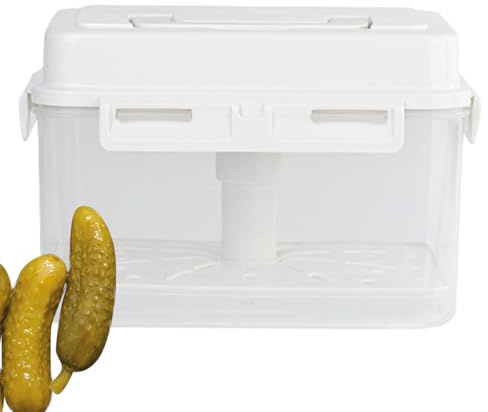 Kimchii Récipient – 23,5 x 16,5 x 15,5 cm, boîtes de rangement de cuisine, faciles à utiliser | Récipient à choucroute réglable, boîte sous vide pour une fermentation sûre pour kéfir, kimchii