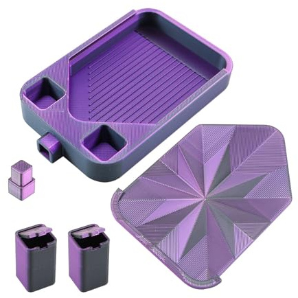 Qianly Bandeja para Diamantes Organizador de Piedras Placa de Clasificación Accesorio para Pintura Diamantada Bandeja de Perlas Material PP Reforzado Fácil D, Negro Púrpura, Individual