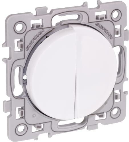 Eurohm Double va-et-vient Square 1 poste - 10AX - 250V Blanc
