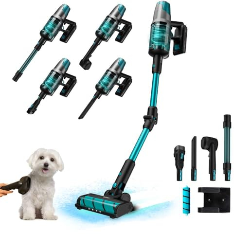 Cecotec Aspirapolvere Senza Filo Scopa Verticale Conga Rockstar 7500 Astral Flex Animal.3in1, 680W, 30kPa, Autonomia 90min, Spazzola Jaliscazo, 250 AW di potenza, Tubo flessibile e Accessorio Animali