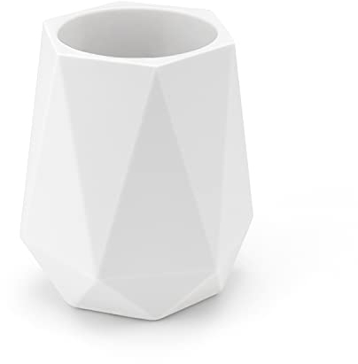 DIYCUT Schreibtisch Stiftehalter, Stiftebecher Silikon, Stiftehalter Schreibtisch Kinder – Weiß Geometrischer Stil – Aesthetic Büromaterial für Stifte, Make-up-Pinsel, Aufbewahrung von Schreibwaren