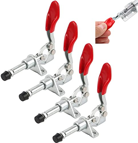 4 Piezas Abrazadera Horizontal, Abrazaderas de Palanca, Toggle Clamp, Cierre de Palanca, Herramienta de Mano de Liberación, Push Pull Toggle, para Operación de Máquinas, Carpintería, Soldadura
