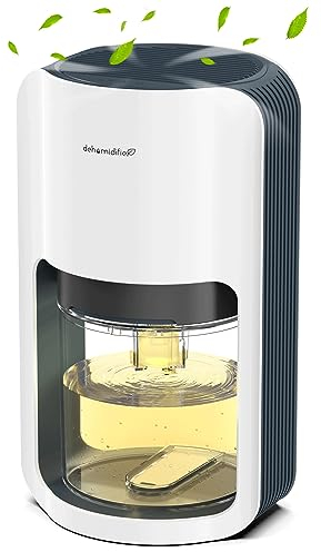 OMISOON Dehumidifier 1200ml, Small Dehumidifiers for Home with 7 Colorful LED, Auto Shut off, Electric and Ultra Quiet Dehumidifiers for Drying Clothes, Bedroom, Bathroom, Wardrobe