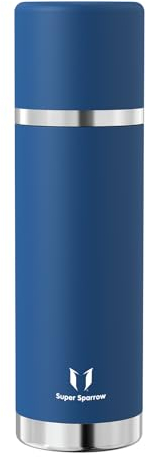 Super Sparrow Trinkflasche Edelstahl - Thermoskanne - 1000ml - BPA-Frei Thermosflasche - Isolierflasche Auslaufsicherer Deckel Fungiert als Trinkbecher