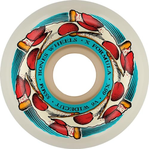 Bones Wheels Deep Dish X-Formula Skateboard-Räder, 55 mm, 99A, V6 Wide-Cut