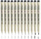 EUZUXU 12 Stück Fineliner Stifte Set, Micron Fineliner mit 12 Verschiedene Linienbreiten Tintenstift, Schwarzer Filzstiften, Pigment Liner Set, für Kunstzeichnung, Skizzieren