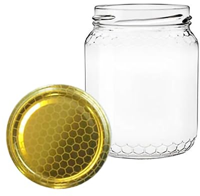 FERRAMENTA BONIFAZIO Set Completo di 90 Barattoli - Vasetti da 773ml - 1Kg con Tappo Color Oro, Vaso Ideale per la Conservazione di Miele Marmellata e Altri Alimenti (90 pezzi da 773ml - 1Kg)