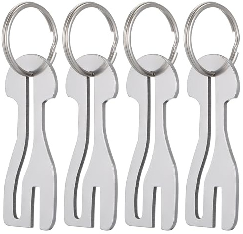 TEHAUX 4pcs Trolley Token Keyring Shopping Trolley Token Pendant Universal Shopping Coin Holder Keychain for Supermarket Carts Removable Key Ring for Daily Use