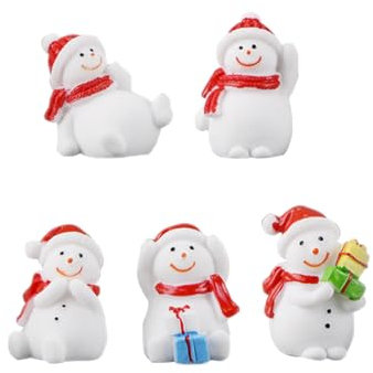 RAMGLYO 5 Stück Weihnachtsdeko - Niedliche Schneemann Figuren, Winterdeko für Innenräume, Perfekt für Adventskranz und Festliche Tischdekoration