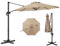 COSTWAY Parasol Déporté Professionnel 3M, Parasol de Jardin Exterieur avec Pied et Manivelle, Anti-UV, Pivotant à 360°, Inclinable, Poteau en Aluminium, pour Terrasse, Patio, Balcon (Beige)