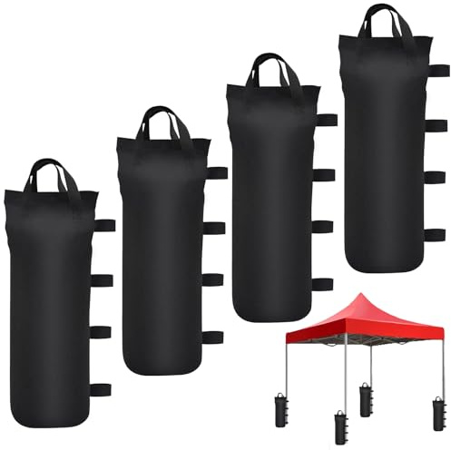 4 Pièces Sac de Lestage pour Tonnelle, Tissu Oxford Poids pour Tonnelle, Facile à Transporter, Étanche et Durable, Convient pour Les Pavillons, Les Tentes et Les Parasols.