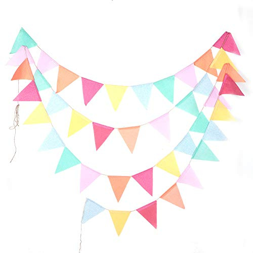 Banderín colorido Bandera Bandera Banderines multicolores Cadena Triangleflags Guirnalda Banderines Banner Banderines para celebración Tema Decoración de fiesta de cumpleaños (10 metros 42 piezas)