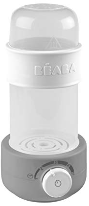 BÉABA, Chauffe Biberon/Petits Pots, Stérilisateur Biberon, Tétines, Chauffe Lait Maternel, Vapeur douce, Chauffe rapide, Baby Milk Second, Gris