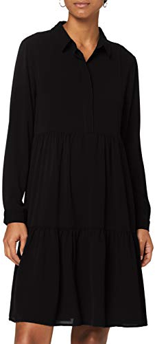 JDY Damen JDYPIPER L/S Shirt Dress WVN NOOS Lässiges Kleid, schwarz, 42
