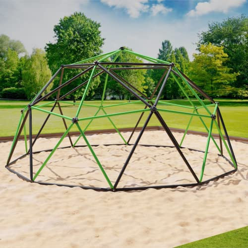 VESKA Klettergerüst DomeClimber Kinder Metall Kletterkuppel Geodome (10FT - 305cm, anthrazit/grün)