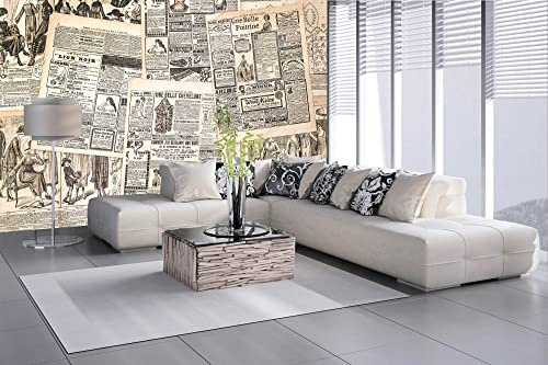 DIMEX LINE Non-Woven Photo Wallpaper Antique Newspaper 375 x 250 cm - Non-Woven Wallpaper, wall Mural, wall Pictures - Wallpaper for Living Room, Bedroom, Office, Kitchen