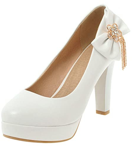 Lizoleor Zapatos Mujer Tacon Alto Cerrados Boda Vestir Lazos