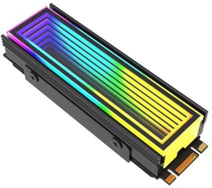Roundsky 5V ARGB Sync ordinateur 2280 SSD M2 radiateur PC RGB M.2 Nvme refroidissement dissipateur thermique disque SSD refroidissement Radiato A