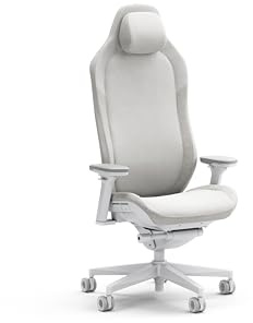 Fractal Design Refine Fabric Light Gaming Chair - Ergonomic Office Desk Chair Functionality with 4D Adjustable Armrests, High-Back Support, Lumbar Cushion, and Premium Fabric