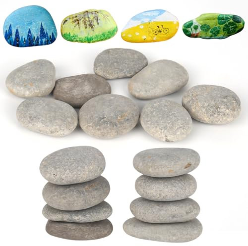 Steine zum Bemalen 8 Stück Steine zum Bemalen groß Steine zum Basteln Ziersteine Natursteine Deko Steine Bastelsteine Gartensteine Weiße Steine Kleine Steine Pebbles für bunte Malerei Dekoration