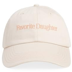 Favorite Daughter Women's Classic Logo Baseball Cap, Khaki W/Clay, One Size