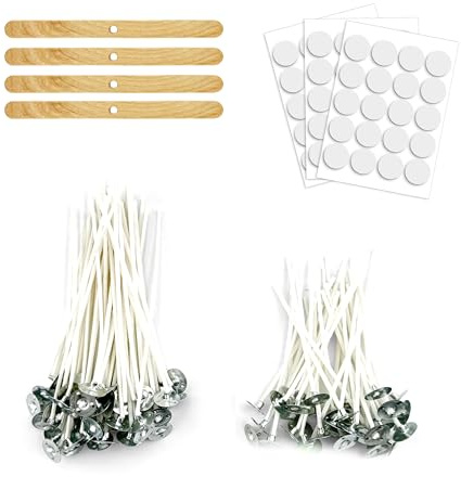 Lot de 100 mèches de bougie - Deux longueurs (7/10 cm) - Pour la fabrication de bougies - Sable avec mèche - Kit de moulage de bougies DIY - Mèche permanente pour les carnivores