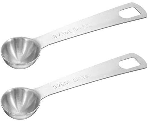 2 Pcs Measuring Spoons Tablespoon Measuring Spoon 1/4 Tbsp (3/4 TSP (1/4 tbsp | 3.75 ml | 1/8 oz) Mini Spoons Stainless Steel Measuring Spoons for Kitchen Cooking Spoon