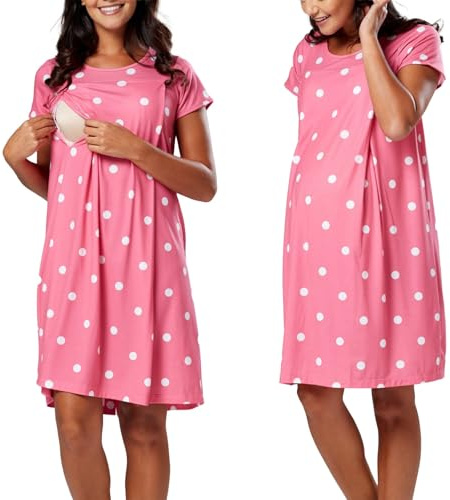 Chemise de Nuit Allaitement, Chemise de Nuit Maternité, 3 en 1 Allaitement, Hôpital et Grossesse, Confort Maximal, Pyjama Allaitement Maternité, Pyjama Maternité Accouchement