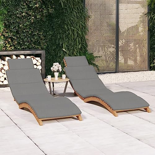 Snsowed Tumbonas con Cojines 2 Unidades Madera Maciza de Teca, Tumbonas Jardin Exterior, Tumbona Piscina, Sun Lounger, Tumbonas De Jardin, Cama Jardin Exterior, Tumbona De Playa 3143634