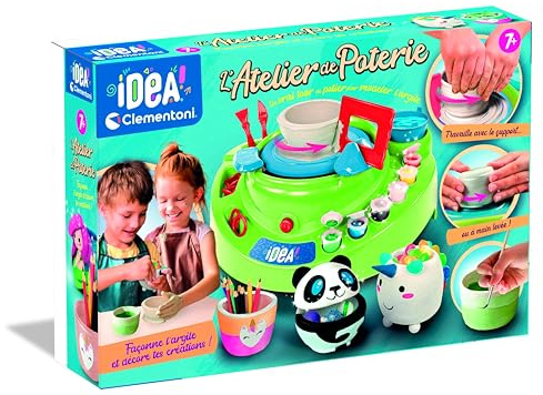 Clementoni | L’Atelier de Poterie – Tour de Potier Électrique pour Enfants dès 7 Ans | Coffret Complet avec Argile, Peinture, Moules et Outils | Activité Manuelle Créative | Cadeau Artistique