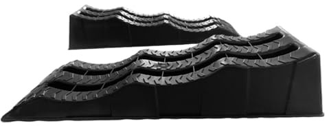 Cuña estabilizadora para autocaravanas Bloques de Equilibrio for vehículos recreativos, rampa plástico 3.er Grado, Bloques amortiguación neumáticos niveladora(Black)