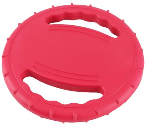 Tnfeeon Juguete de Disco Volador para Perros, Diseño Flexible, Hueco, Caucho, para Perros Grandes Que Juegan Al Aire Libre (Rojo)